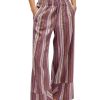 Womens Wide Leg Lounge Pants Elastic High Waisted Striped Palazzo Pants Flowy Casual Beach Travel Trousers