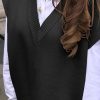 Womens V Neck Sleeveless Sweater Vest Oversized Ribbed Knit Side Slit Pullover Tank Tops