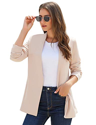 Women's Casual Long Sleeve Lapel Button Slim Work Office Blazer Jacket