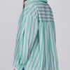 Womens Striped Button Down Shirts 2024 Fall Fashion Puff Long Sleeve Loose Fitting Work Tops