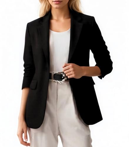 Womens Long Sleeve Blazers Business Casual Solid Lightweight Suit Jacket Office Blazer
