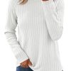 Womens Long Sleeve Fuzzy Tunic Tops Knit Casual Dressy Pullover Sweatshirt Fall Loose Fit Crew Neck Shirts Blouse
