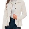 Elegant Women Blazer Business Work Office Peplum Hem Jacket Open Front Herringbone Coats