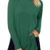 Womens Long Sleeve Tunic Tops Side Slit Crew Neck Oversized T Shirts Fall Casual Loose Fit Basic Tees Shirts