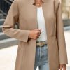 Womens Business Casual Blazer Long Sleeve Open Front Notch Stand Collar Blazer Work Office Jacket Suit