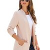 Women's Casual Long Sleeve Lapel Button Slim Work Office Blazer Jacket
