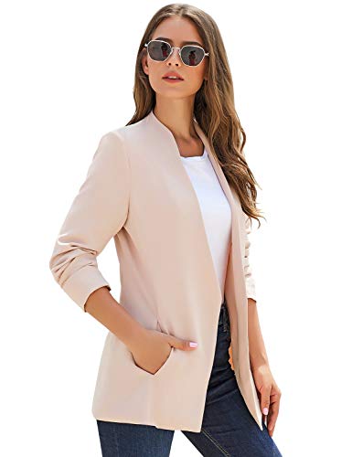 Women's Casual Long Sleeve Lapel Button Slim Work Office Blazer Jacket