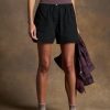 Womens Summer Cotton Shorts Casual Elastic High Waisted Pleated Cute Trendy Comfy Beach Pants
