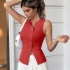 41mjfAnFkBL.jpg Womens Button Down Tank Tops Summer Sleeveless Vest Tops Trendy Ribbed Fitted Going Out Shirts