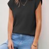 Womens Cap Sleeve Sweater Vest Summer Casual Sleeveless Knit Tank Tops Loose Fit Crew Neck Shirts Pullover