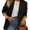 Womens Casual Knit Blazer Long Sleeve Open Front Blazers Stretchy Work Office Suit Jackets with Pockets