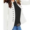 Women's Open Front Long Sleeves Work Blazer Casual Buttons Jacket Suit