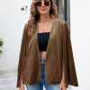 Women's Velvet Cape Blazer Jackets Casual Split Long Sleeve Open Front Coat