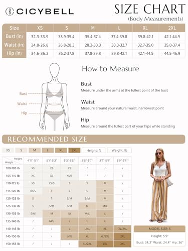 Womens Wide Leg Lounge Pants Elastic High Waisted Striped Palazzo Pants Flowy Casual Beach Travel Trousers