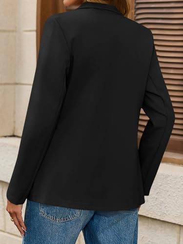 Womens Casual Knit Blazer Long Sleeve Open Front Blazers Stretchy Work Office Suit Jackets with Pockets