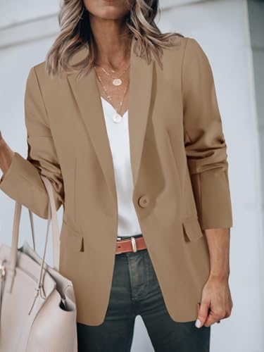 41peugthczL.jpg Womens Work Blazers Long Sleeve Open Front Suit Jackets 2025 Business Casual Outfits