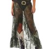 Womens Lace Maxi Skirt Summer High Low Asymmetrical Sheer Y2K Sexy Beach Cover-up Long Skirts