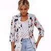 Womens Blazers 3/4 Sleeve Lightweight Office Work Blazer Jacket