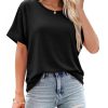 41s-oAGcbJL.jpg Womens Oversized Short Sleeve Tshirts Summer Casual Round Neck Tops Loose Fit Boxy Basic Tee Shirts