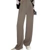 Women's High Waisted Work Pants Pleated Office Casual Straight Leg Dress Pants Trousers with Pockets