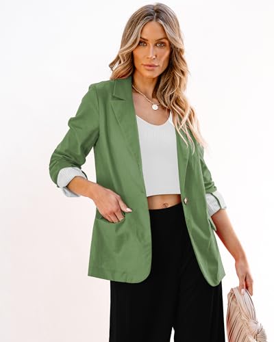 Blazers for Women Business Casual Dressy Work Fashion Lightweight Spring Summer Linen Unlined 2025 Suit Jackets