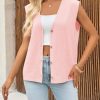 Womens V Neck Sweater Vest Casual Button Down Knit Vest Outerwear Sleeveless Trendy Cardigans