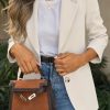 Womens Business Casual Blazers Long Sleeve Button Down Work Suit Jackets Lapel Collared Lightweight Blazer