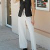 Womens Tie Front Blazer Vest Summer Sleeveless V Neck Tank Top 2025 Casual Business Waistcoat