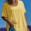 Womens Oversized Peace Love Joy Tshirts Summer Casual V Neck Short Sleeve Tops Embroidery Letter Boho Tee Shirts