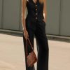 Women's 2 Piece Outfits V Neck Pants Sets Crop Vest Blazer and Wide Leg Suit