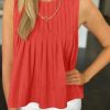 Womens Pleated Babydoll Tank Tops Summer Peplum Sleeveless Cotton Blouses Loose Fit Flowy Shirts