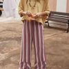 Womens Wide Leg Lounge Pants Elastic High Waisted Striped Palazzo Pants Flowy Casual Beach Travel Trousers