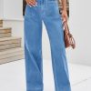 Womens Wide Leg Jeans High Waisted Stretchy Baggy Loose Denim Casual Pants with Pockets