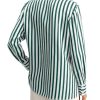 Womens Striped Button Down Shirts Casual Satin Long Sleeve Loose Work Blouse Tops