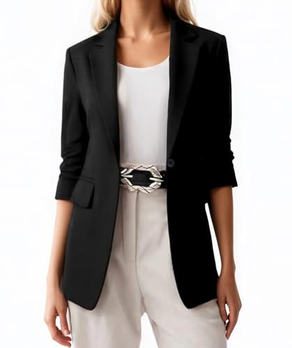 Womens Long Sleeve Blazers Business Casual Solid Lightweight Suit Jacket Office Blazer
