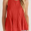 Womens Pleated Babydoll Tank Tops Summer Peplum Sleeveless Cotton Blouses Loose Fit Flowy Shirts
