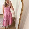 Womens Summer Floral Maxi Dress Smocked Tie Shoulder Boho Sleeveless Ruffle Tiered Casual Beach Dresses