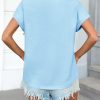 Womens Summer Cap Sleeve T-Shirts Casual Loose Fit Tunic Tops Crew Neck Tee Shirts