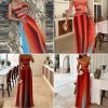 Women's Sexy Tie Dye Off Shoulder Maxi Dress Gradient Cut Out Strapless Flowy Sundress Beach Long Dresses