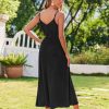 Womens Summer Maxi Dress Spaghetti Strap Casual Printed Dress Boho Floral Beach Sundress,
