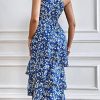 Women's Summer Floral Sundress Casual One Shoulder Tiered Ruffle Flowy Midi Beach Boho Dresses