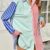 51GHVNbfYiL.jpg Womens Color Block Striped Button Down Shirts Oversized Trendy Casual Blouses Long Sleeve Tops