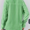 Womens Deep V Neck Blouse Casual Striped Long Sleeve Loose Fit Work Shirt Tops