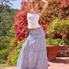 Womens Casual Dresses Strapless Tube Stripped Shirred A Line Blue Beach Vacation Midi Dress Maxi Skirts S