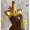 Women's Summer Strapless Tube Dress Drop Waist Ruffle Flowy Mini Dress Beach Sundress