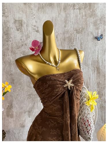 Women's Summer Strapless Tube Dress Drop Waist Ruffle Flowy Mini Dress Beach Sundress