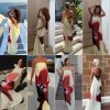 Women's Sexy Strapless Floral Print Maxi Dress Off Shoulder Back Buckle Belt Dresses for Summer Holiday Beachwear