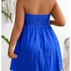 Women's Plus Size Sundresses Strapless Shirred A Line Tube Top Short Dress Beach Summer Dresses