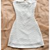 Women's Strapless Cut Out Mini Dress Metal Flower Textured Fitted Tube Bodycon Dress