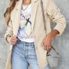 Women's Woolen Blazer Jackets Casual Long Sleeve Notch Lapel Open Front Work Office Blazers